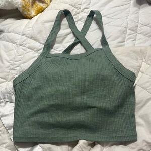 Green crop tank top, XS